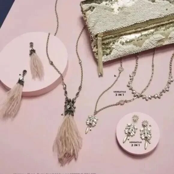 Stella & Dot Verona Pale Pink Ostrich Feather Earrings - Lightweight - Picture 6 of 7